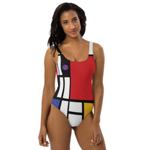 Load image into Gallery viewer, Piet Mondrian One-Piece Swimsuit