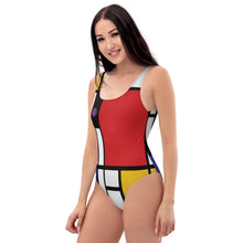 Load image into Gallery viewer, Piet Mondrian One-Piece Swimsuit