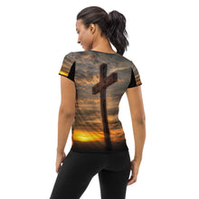 Load image into Gallery viewer, Christian All-Over Print Women's Athletic T-shirt