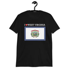 Load image into Gallery viewer, I LOVE WEST VIRGINIA STATE FLAG Short-Sleeve Unisex T-Shirt