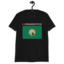 Load image into Gallery viewer, I LOVE Washington STATE FLAG Short-Sleeve Unisex T-Shirt