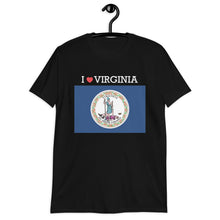 Load image into Gallery viewer, I LOVE VIRGINIA STATE FLAG Short-Sleeve Unisex T-Shirt