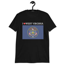 Load image into Gallery viewer, I LOVE WEST VIRGINIA STATE FLAG Short-Sleeve Unisex T-Shirt