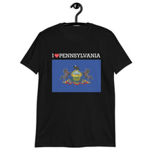 Load image into Gallery viewer, I LOVE Pennsylvania STATE FLAG Short-Sleeve Unisex T-Shirt