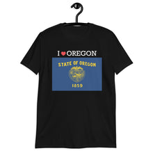 Load image into Gallery viewer, I LOVE OREGON STATE FLAG Short-Sleeve Unisex T-Shirt
