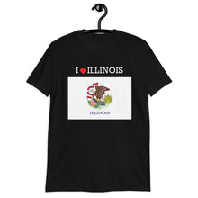 Load image into Gallery viewer, I LOVE ILLINOIS STATE FLAG Short-Sleeve Unisex T-Shirt