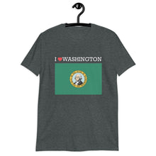 Load image into Gallery viewer, I LOVE Washington STATE FLAG Short-Sleeve Unisex T-Shirt