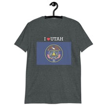 Load image into Gallery viewer, I LOVE UTAH STATE FLAG Short-Sleeve Unisex T-Shirt