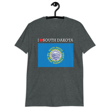Load image into Gallery viewer, I LOVE SOUTH DAKOTA STATE FLAG Short-Sleeve Unisex T-Shirt