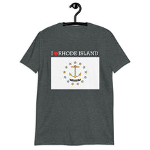 Load image into Gallery viewer, I LOVE RHODE ISLAND STATE FLAG Short-Sleeve Unisex T-Shirt