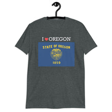 Load image into Gallery viewer, I LOVE OREGON STATE FLAG Short-Sleeve Unisex T-Shirt