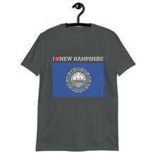 Load image into Gallery viewer, I LOVE New Hampshire STATE FLAG Short-Sleeve Unisex T-Shirt