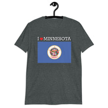 Load image into Gallery viewer, I LOVE MINNESOTA STATE FLAG Short-Sleeve Unisex T-Shirt