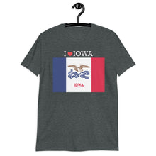 Load image into Gallery viewer, I LOVE IOWA STATE FLAG Short-Sleeve Unisex T-Shirt