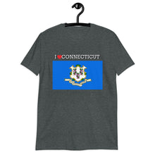 Load image into Gallery viewer, I LOVE Connecticut STATE FLAG Short-Sleeve Unisex T-Shirt