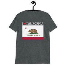 Load image into Gallery viewer, I LOVE CALIFORNIA STATE FLAG Short-Sleeve Unisex T-Shirt