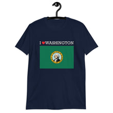 Load image into Gallery viewer, I LOVE Washington STATE FLAG Short-Sleeve Unisex T-Shirt