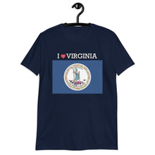 Load image into Gallery viewer, I LOVE VIRGINIA STATE FLAG Short-Sleeve Unisex T-Shirt