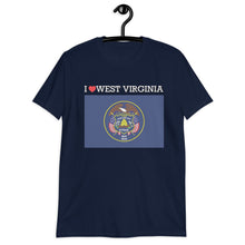 Load image into Gallery viewer, I LOVE WEST VIRGINIA STATE FLAG Short-Sleeve Unisex T-Shirt