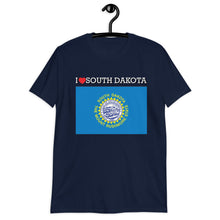 Load image into Gallery viewer, I LOVE SOUTH DAKOTA STATE FLAG Short-Sleeve Unisex T-Shirt