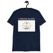 Load image into Gallery viewer, I LOVE RHODE ISLAND STATE FLAG Short-Sleeve Unisex T-Shirt