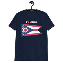Load image into Gallery viewer, I LOVE OHIO STATE FLAG Short-Sleeve Unisex T-Shirt