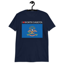 Load image into Gallery viewer, I LOVE NORTH DAKOTA STATE FLAG Short-Sleeve Unisex T-Shirt
