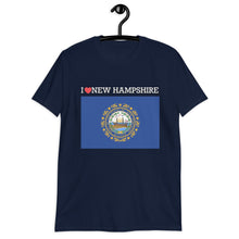 Load image into Gallery viewer, I LOVE New Hampshire STATE FLAG Short-Sleeve Unisex T-Shirt