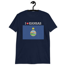 Load image into Gallery viewer, I LOVE KANSAS STATE FLAG Short-Sleeve Unisex T-Shirt