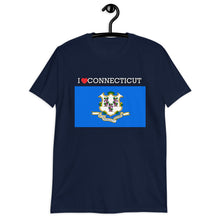 Load image into Gallery viewer, I LOVE Connecticut STATE FLAG Short-Sleeve Unisex T-Shirt