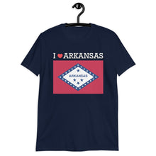 Load image into Gallery viewer, I LOVE ARKANSAS STATE FLAG Short-Sleeve Unisex T-Shirt