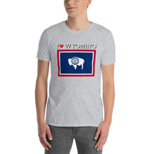 Load image into Gallery viewer, I LOVE WYOMING STATE FLAG Short-Sleeve Unisex T-Shirt