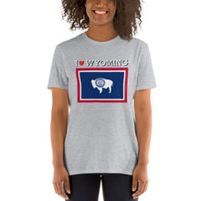 Load image into Gallery viewer, I LOVE WYOMING STATE FLAG Short-Sleeve Unisex T-Shirt