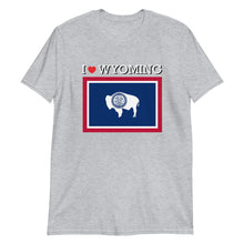 Load image into Gallery viewer, I LOVE WYOMING STATE FLAG Short-Sleeve Unisex T-Shirt