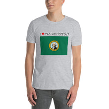 Load image into Gallery viewer, I LOVE Washington STATE FLAG Short-Sleeve Unisex T-Shirt