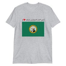 Load image into Gallery viewer, I LOVE Washington STATE FLAG Short-Sleeve Unisex T-Shirt
