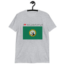 Load image into Gallery viewer, I LOVE Washington STATE FLAG Short-Sleeve Unisex T-Shirt