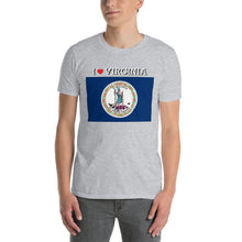 Load image into Gallery viewer, I LOVE VIRGINIA STATE FLAG Short-Sleeve Unisex T-Shirt