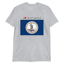 Load image into Gallery viewer, I LOVE VIRGINIA STATE FLAG Short-Sleeve Unisex T-Shirt