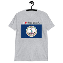 Load image into Gallery viewer, I LOVE VIRGINIA STATE FLAG Short-Sleeve Unisex T-Shirt