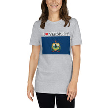 Load image into Gallery viewer, I LOVE VERMONT STATE FLAG Short-Sleeve Unisex T-Shirt