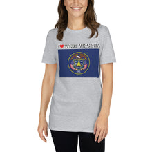 Load image into Gallery viewer, I LOVE WEST VIRGINIA STATE FLAG Short-Sleeve Unisex T-Shirt
