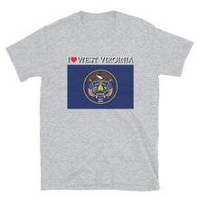 Load image into Gallery viewer, I LOVE WEST VIRGINIA STATE FLAG Short-Sleeve Unisex T-Shirt