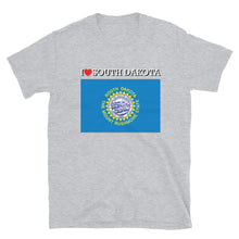 Load image into Gallery viewer, I LOVE SOUTH DAKOTA STATE FLAG Short-Sleeve Unisex T-Shirt
