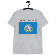 Load image into Gallery viewer, I LOVE SOUTH DAKOTA STATE FLAG Short-Sleeve Unisex T-Shirt