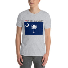 Load image into Gallery viewer, I LOVE SOUTH CAROLINA STATE FLAG Short-Sleeve Unisex T-Shirt