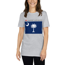 Load image into Gallery viewer, I LOVE SOUTH CAROLINA STATE FLAG Short-Sleeve Unisex T-Shirt