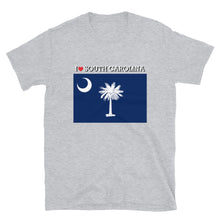 Load image into Gallery viewer, I LOVE SOUTH CAROLINA STATE FLAG Short-Sleeve Unisex T-Shirt