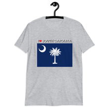 Load image into Gallery viewer, I LOVE SOUTH CAROLINA STATE FLAG Short-Sleeve Unisex T-Shirt
