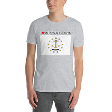 Load image into Gallery viewer, I LOVE RHODE ISLAND STATE FLAG Short-Sleeve Unisex T-Shirt